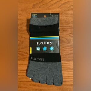 Fun Toes Mens Toe Socks Size 10-13 Shoe Size 10-13 Gray